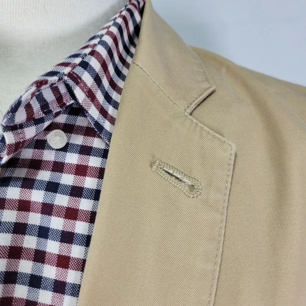 J.Crew‎ Men's Sport Coat Blazer Two Button Beige Cotton Size Large